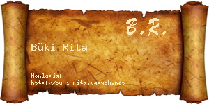 Büki Rita névjegykártya